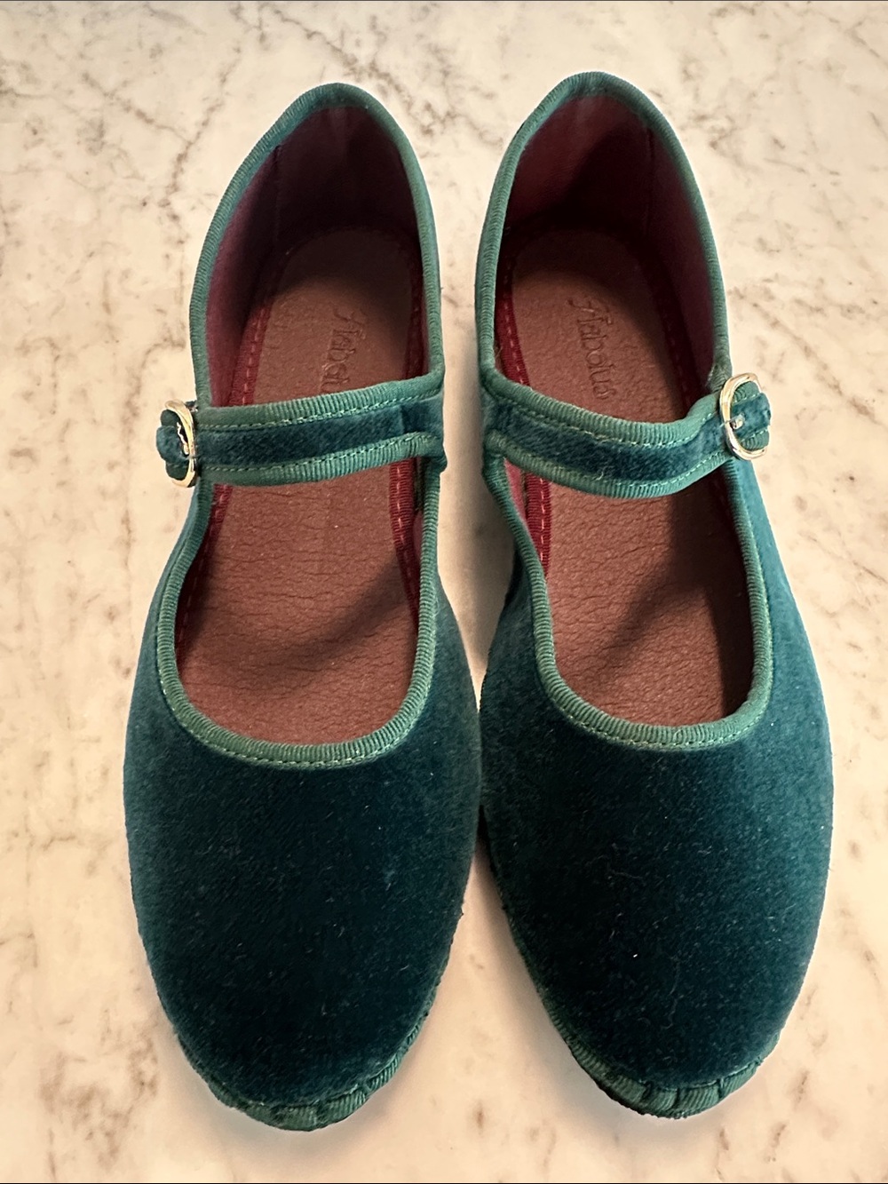 Flabelus Velvet Mary Jane Shoes